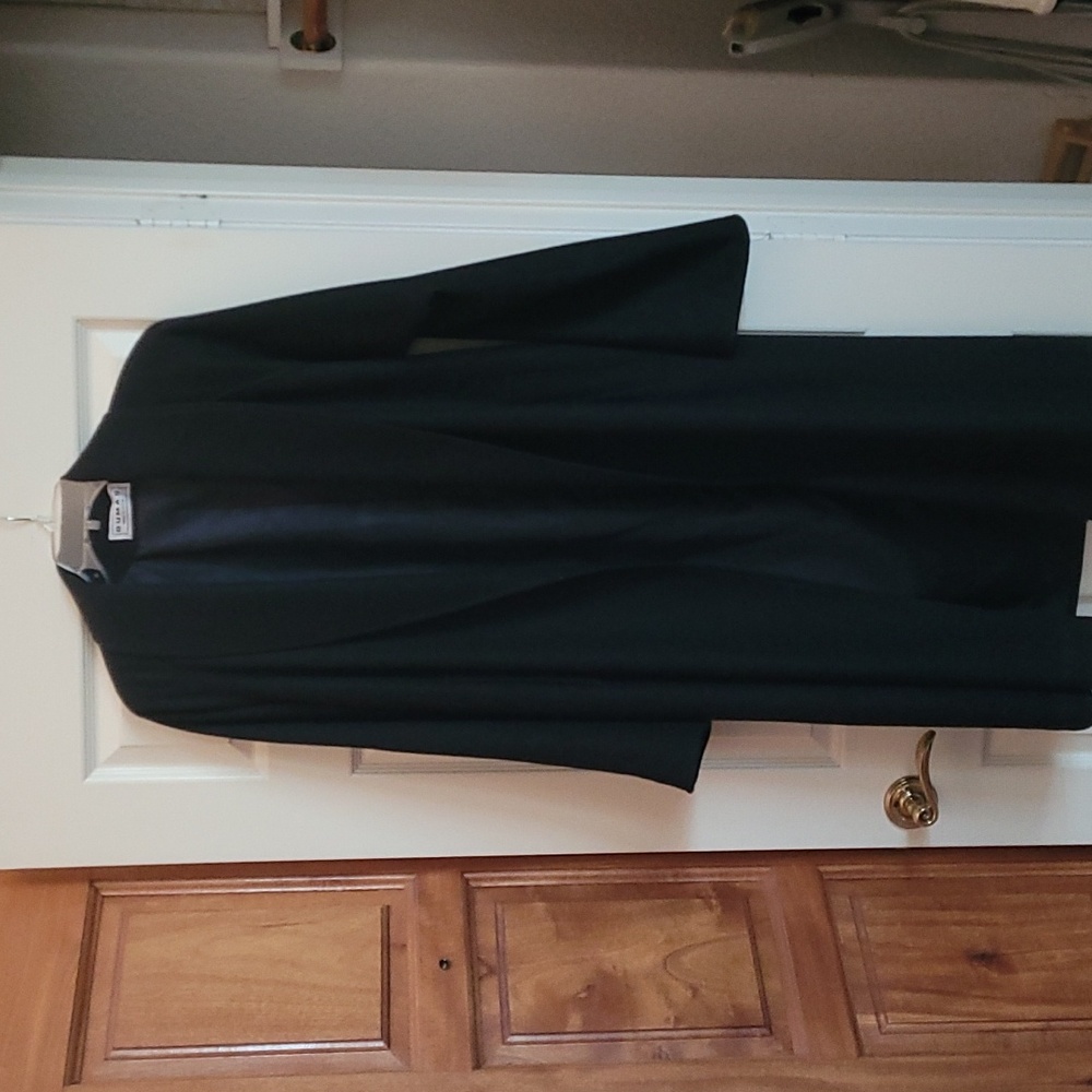 Womens Large Dumas Wool Coat Wrap Black